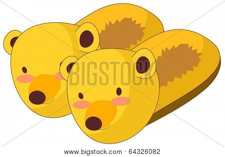 A vector illustration of bear house slippers