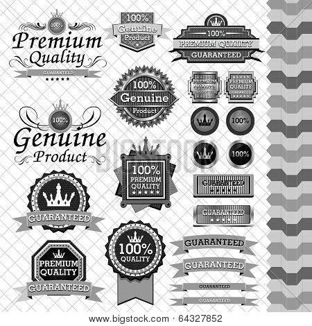 Luxury label set black & white