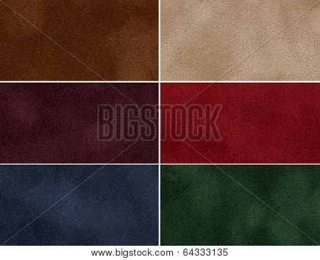 Set Of Multicolored Velvet Texture.