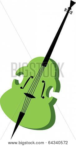 Vector illustration of a green cello