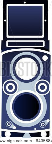 Vector illustration of medium format twin lens reflex camera