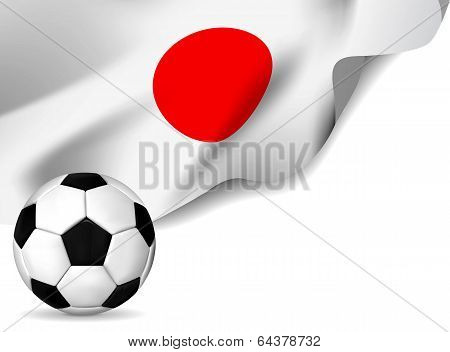 Soccer ball with japan flag