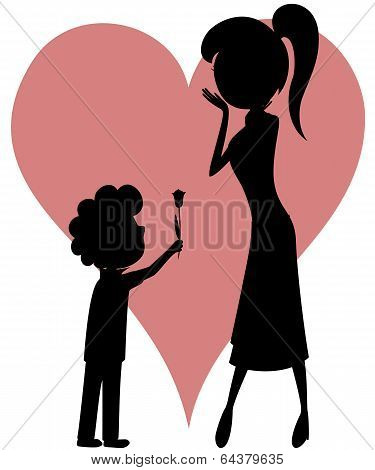Surprise Mom (tulip from a boy to his mother with silhouettes)!