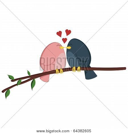 Kissing Birdies On a Branch
