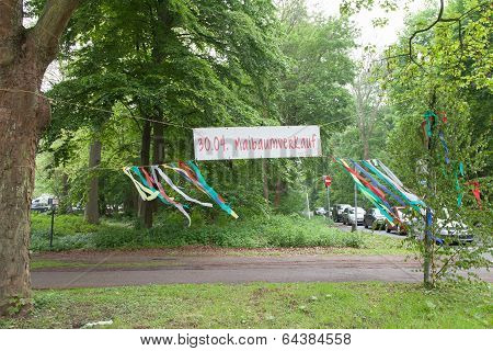 Maypole Sale Announcement In Cologne, Germany