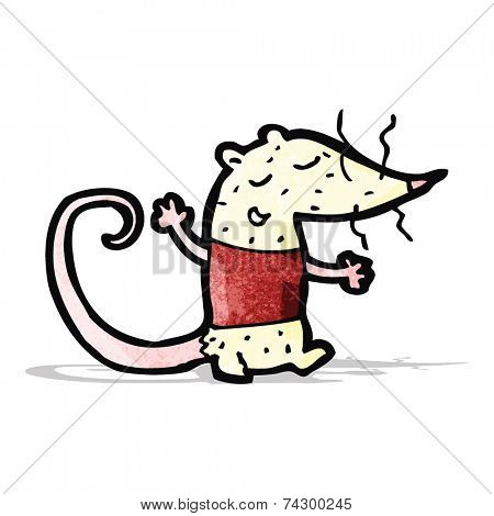 cartoon white lab rat