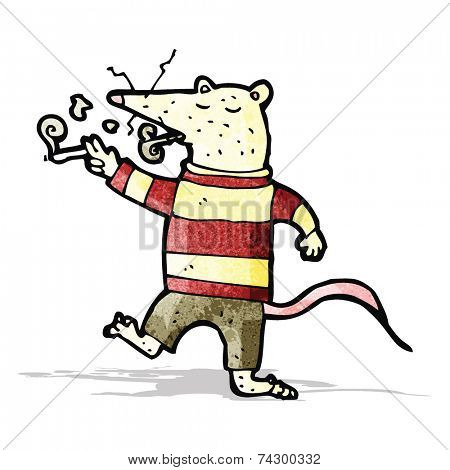 cartoon white lab rat