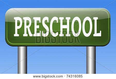 preschool education kindergarten nursery school or playgroup 