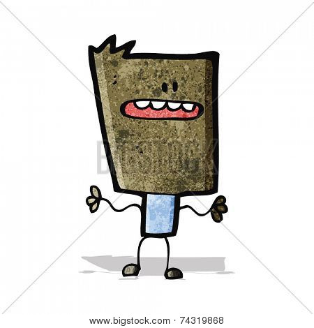 cartoon block head