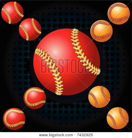 Haftone e baseball rosso