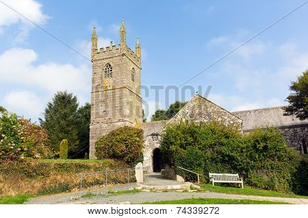 church of St Mawgan in Meneage Cornwall England located on The Lizard peninsula south of Helston