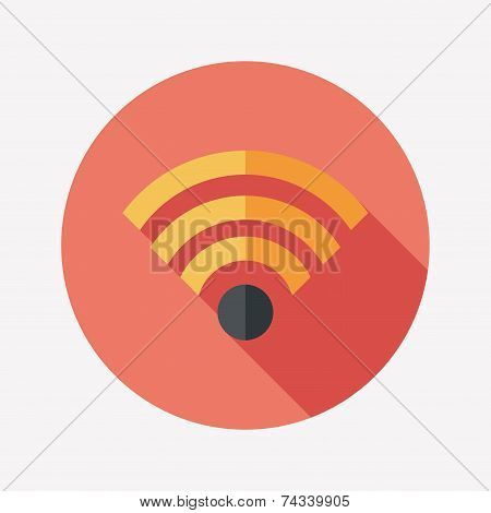 Wireless Wifi Flat Icon With Long Shadow