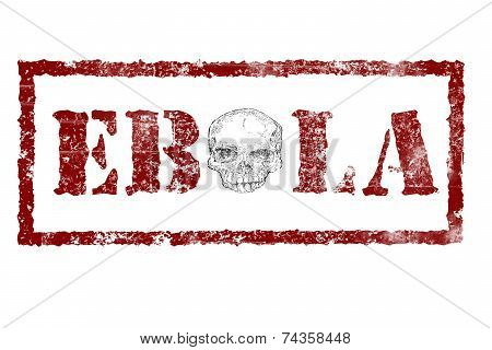 Ebola Red Stamp Text On White