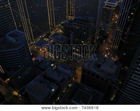 Downtown San Francisco om natten