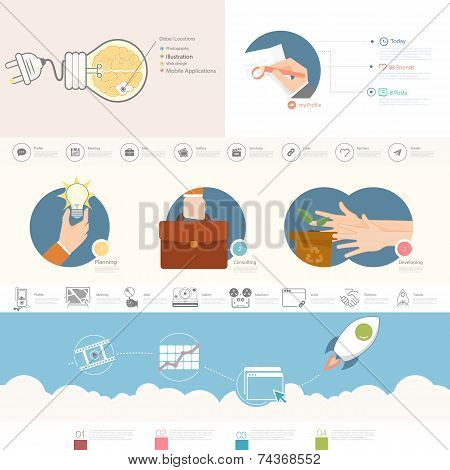infographics elements for slide presentation and web templates.