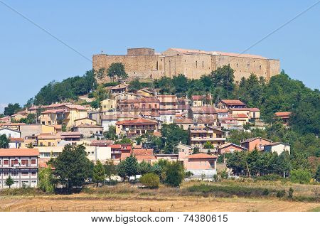 Panoramic view of Lagopesole. Basilicata. Southern Italy.