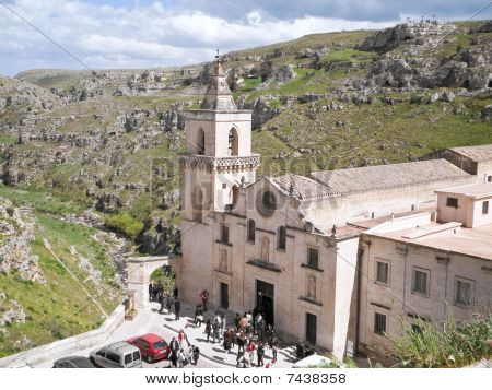 St Pietro Caveoso kyrkan. Sassi i centrala Matera. Basilicata.