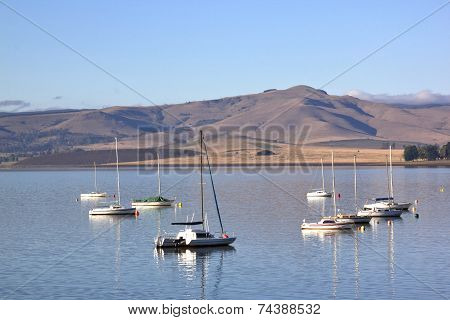 Yachts Moored On The Midmar Dam South Africa