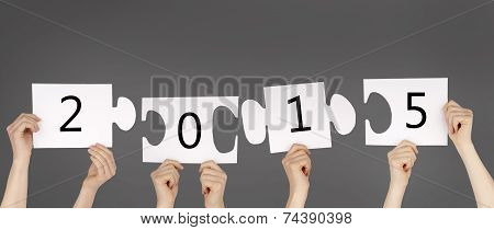 Hands Holding Pieces Of A Puzzle With Copy Space