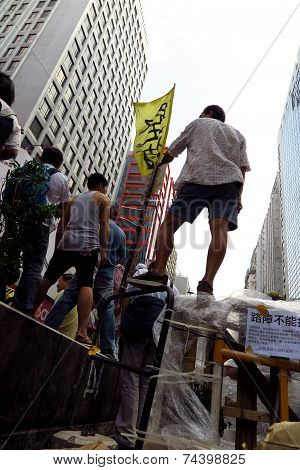 Umbrella Revolution In Mong Kok