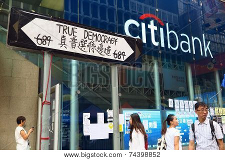 Umbrella Revolution In Mong Kok