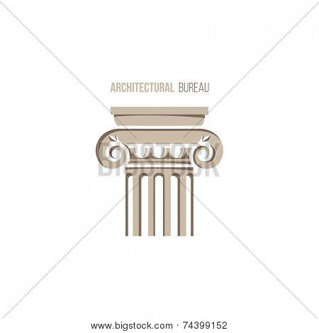 architectural bureau logo template with ionic column
