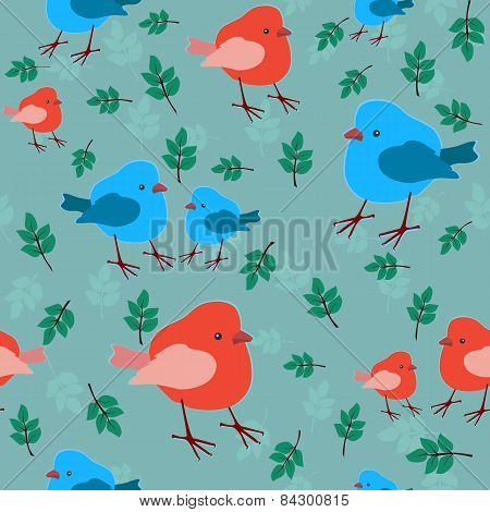 Seamless Pattern With Birds