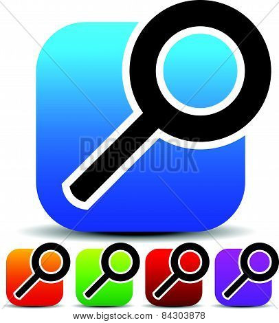 Squarish Magnifying Glass Icons