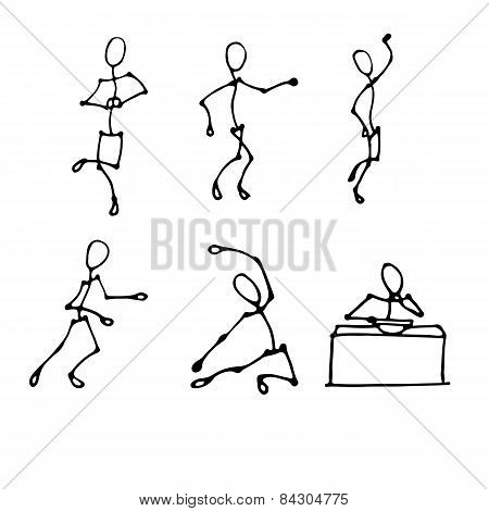 Stick Human Figures Set