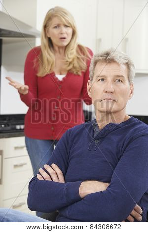 Mature Couple Having Arguement At Home