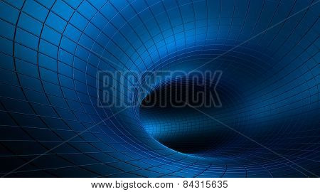 Abstract background. Illustration of 3d tunnel with squares