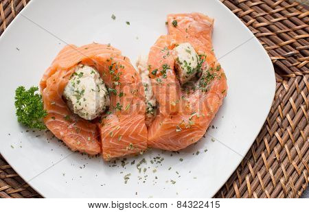 Crab Stuffed Salmon
