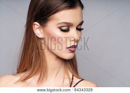 Closeup Of Portrait Of Beautiful Woman