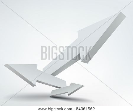 Abstract vector illustration, 3d arrows, logo design