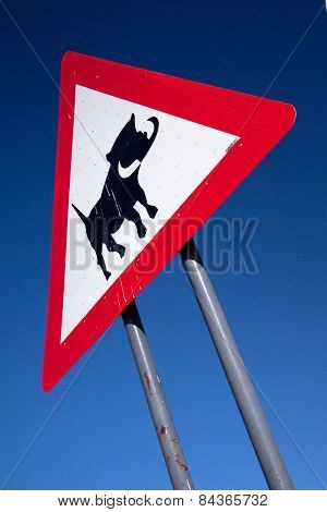 Sign to caution drivers of warthogs