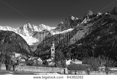 Alpine Village Of Soglio Under The 