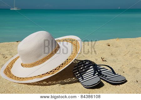 White Beach Hat