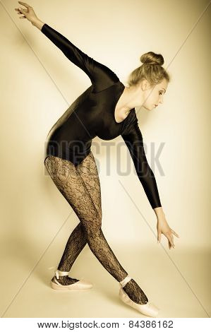 Graceful Woman Ballet Dancer Full Length