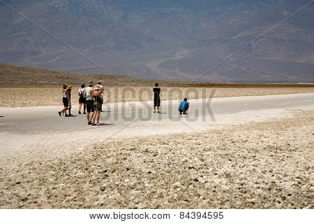 Badwater, Deepest Point In The Usa, Saltsee Mixed With Minerals In The Desert Valley