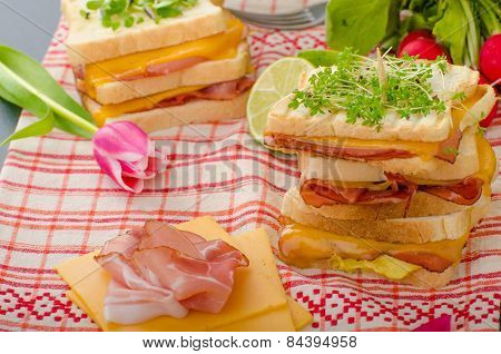 Reuben Sandwich With Cabbage, Beef And Spicy Dressing