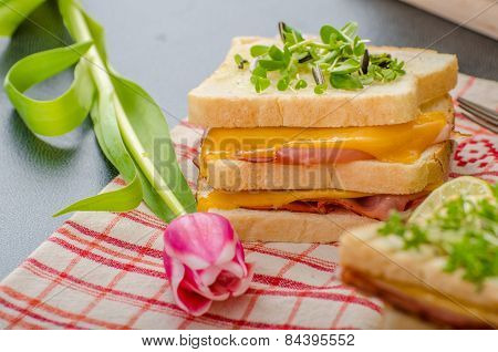 Reuben Sandwich With Cabbage, Beef And Spicy Dressing