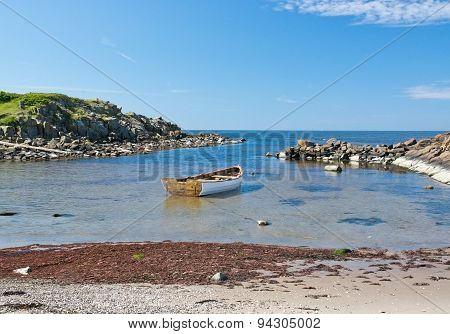 Boat moored in a tranquil bay