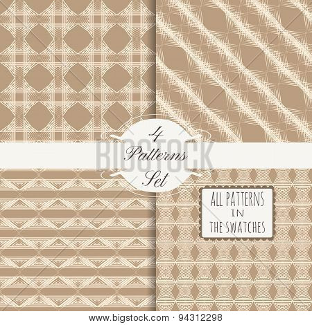 4 seamless patterns set