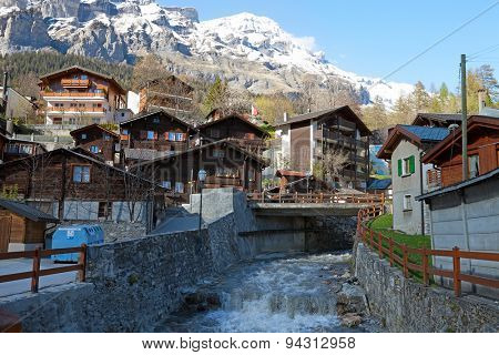 Leukerbad village, canton of Valais in Switzerland.