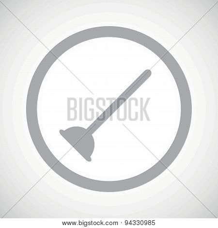 Grey plunger sign icon