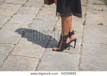 Detail Of Shoes Outside Gucci Fashion Show Building For Milan Men's Fashion Week