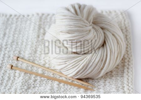 Knitting White Yarn