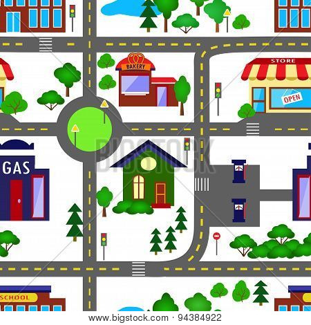 City seamless pattern