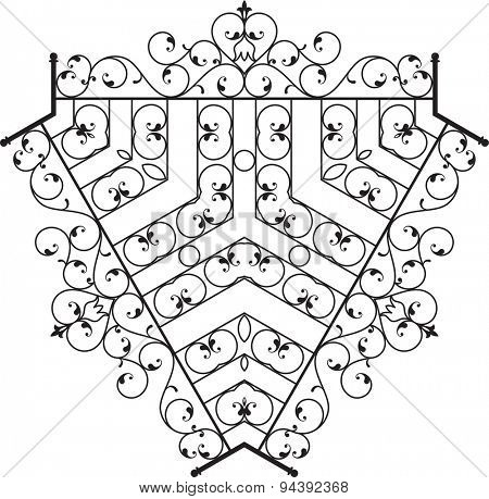 Wrought Iron Fireplace Grill Vector Art