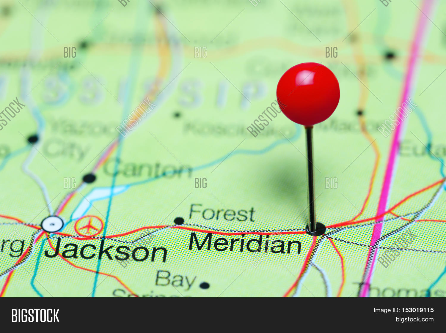 Meridian Pinned On Map Image & Photo (Free Trial) Bigstock